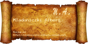 Mladoniczki Albert névjegykártya