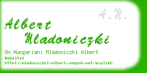 albert mladoniczki business card